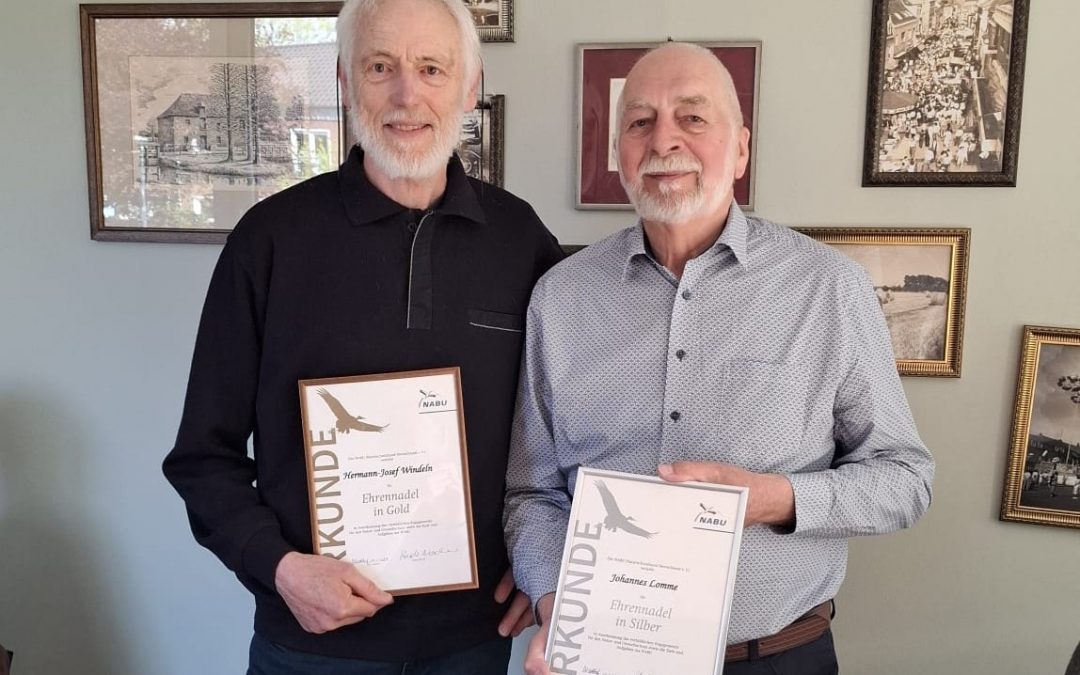 Johannes Lomme und Hermann-Josef Windeln erhalten Ehrennadeln des NABU NRW